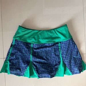 nPhorm Women’s Tennis Pickleball Golf Athletic  Skort Green Navy L Large